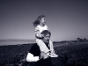 Cara and Dad at the Rocks, Ft. Fisher