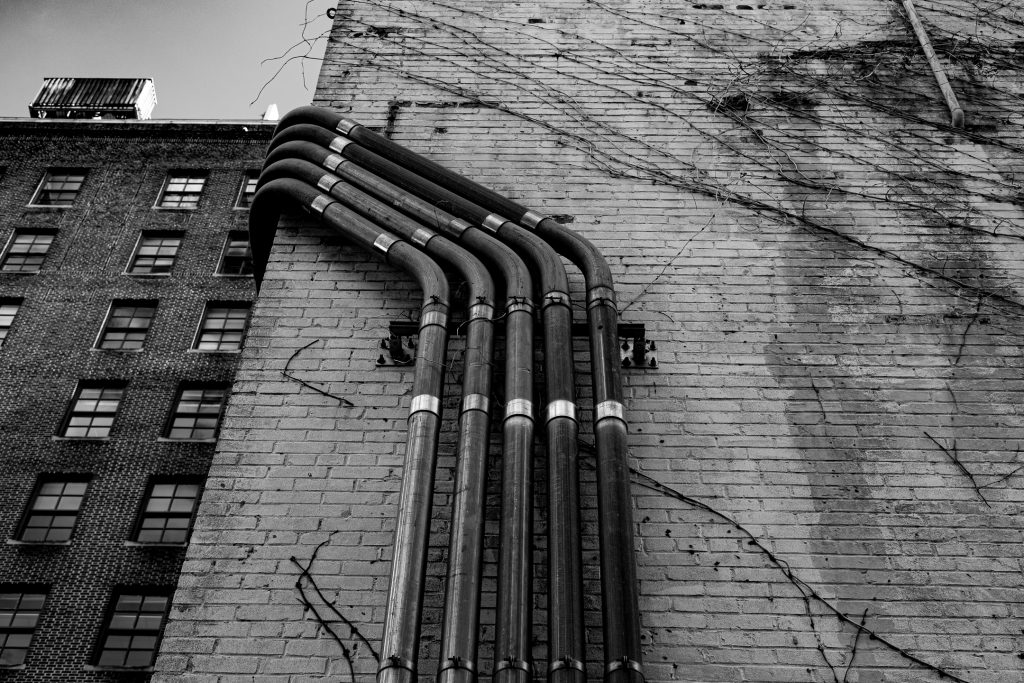 Abstract side of wall in black and white.