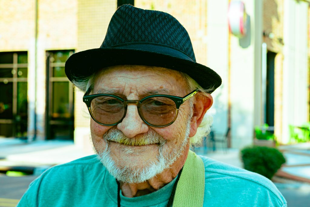 The Peanut Man of Wilmington, NC, smiles for the camera.